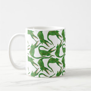 Caneca De Café padrão uniforme de pintura de aquarela com crocod