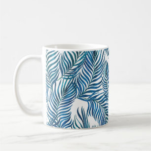 Caneca De Café Padrão uniforme de pintura por aquarela com tropi