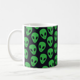 Caneca De Café Padrão uniforme infantil com aliens rostos ufo