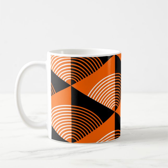 Caneca De Café Padrão uniforme no estilo japonês com triângulos e (Esquerda)