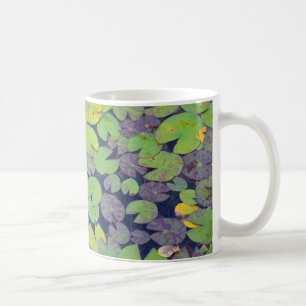 Caneca De Café Padrão verde do prato lírio