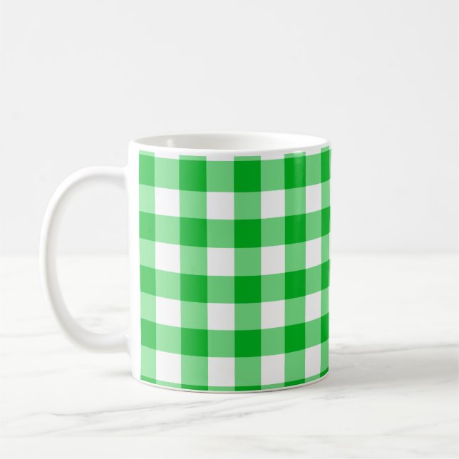 Caneca De Café Padrão verde esquadrado sem aspecto (Esquerda)