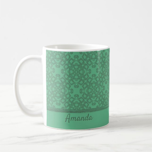 Caneca De Café Padrão verde-menta personalizado (Esquerda)