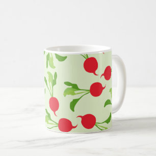 Caneca De Café Padrão Verde Vermelho Radish