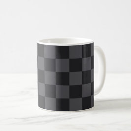 Caneca De Café Padrão Verificado da Cinza Negra Geométrica Croata