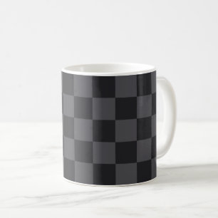 Caneca De Café Padrão Verificado da Cinza Negra Geométrica Croata