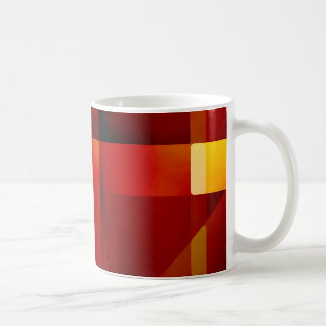 Caneca De Café Padrão vermelho e amarelo (Direita)