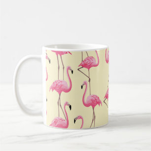 Caneca De Café Padrão Vertical do Pássaro Flamingo Realista