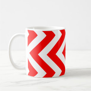 Caneca De Café Padrão Vertical Grande Vertical, Vermelho e Branco