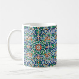 Caneca De Café Padrão Vibrante de Azulejos Zellige Marroquinos 