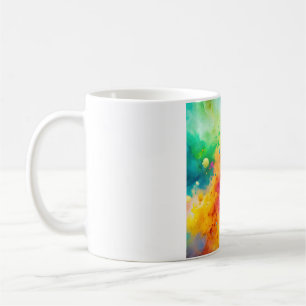 Caneca De Café Padrão Vibrante de respingos de aquarela abstrata