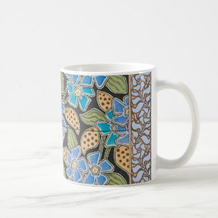 Caneca De Café Padrão Vinca das Flores Azuis