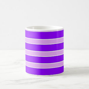 Caneca De Café Padrão violeta elegante e riscado rosa