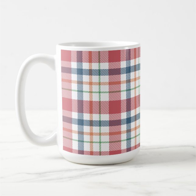 Caneca De Café Padrão Xadrez Clássico (Esquerda)