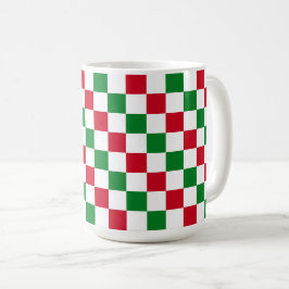 Caneca De Café Padrão Xadrez Clássico de Natal