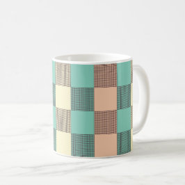 Caneca De Café Padrão xadrez contínuo  