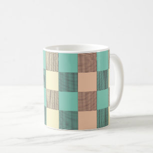 Caneca De Café Padrão xadrez contínuo  