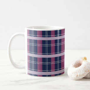 Caneca De Café Padrão Xadrez Escocês Tarta Roxo Azul