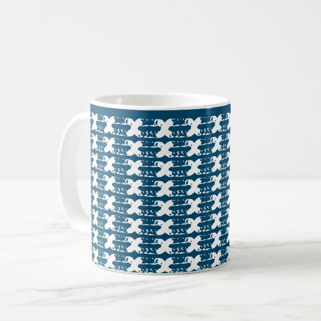 Caneca De Café Padrão xoxo escondido rasgado (Frente Esquerda)