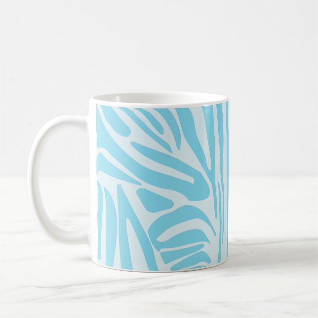 Caneca De Café Padrão Zebra Azul (Esquerda)