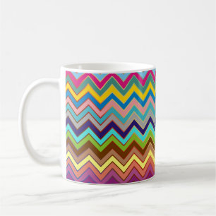 Caneca De Café Padrão ZIGZAG - colorido + suas ideias