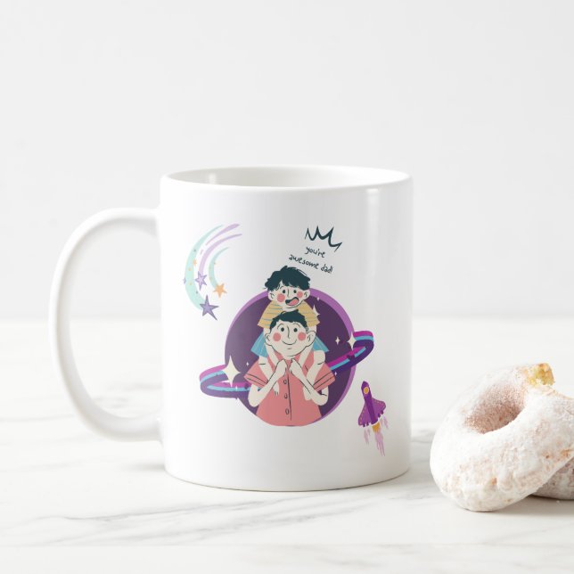 Caneca De Café Padre e Filho Padrão (Com Donut)