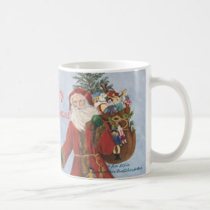 Caneca De Café Padre Natal, Cane e Presentes Soprando Neve 