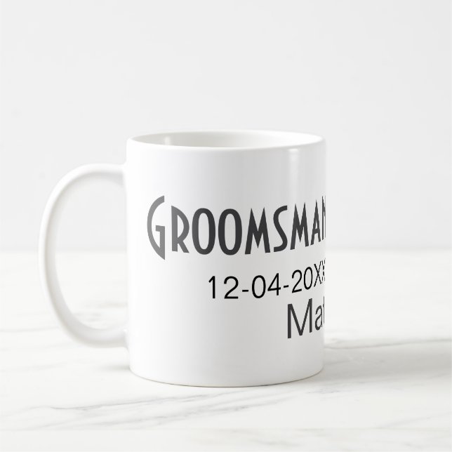 Caneca De Café Padrinho de casamento adicionar nome data ano ano  (Esquerda)