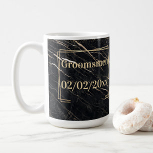 Caneca De Café Padrinhos de casamento Elegante: Ouro Marble