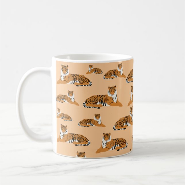 Caneca De Café Padrões Animais do Tigre Selva (Esquerda)