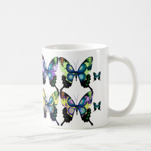 Caneca De Café Padrões belos de borboletas vivas e legantes