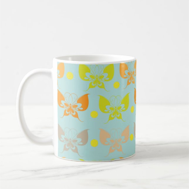 Caneca De Café Padrões borboletas (Esquerda)