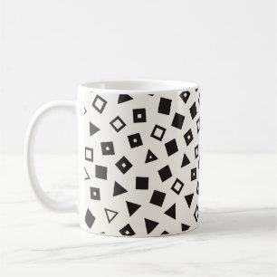 Caneca De Café Padrões caóticos. Geom espalhado aleatoriamente