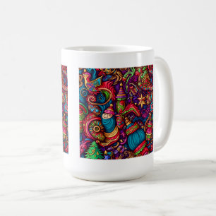 Caneca De Café Padrões Clássicos de Natal, Mug Clássica, 15 oz