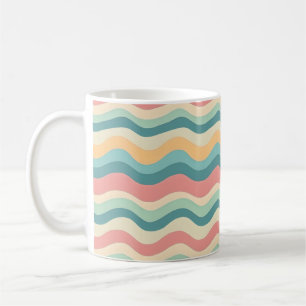 Caneca De Café Padrões de Abstrato do estilo Wave Boho com cores