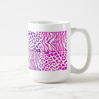 Caneca De Café Padrões de Animais Selvagens Rosa e Roxo