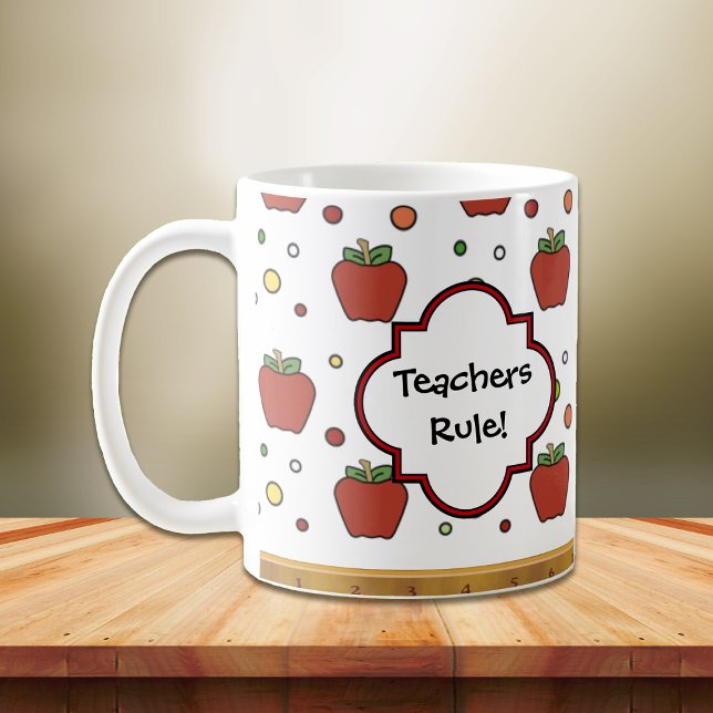 Caneca De Café Padrões de Apple para Regras de Professores Person (Criador carregado)