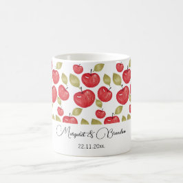 Caneca De Café Padrões de Apple personalizados pintados à mão