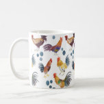 Caneca De Café Padrões de Aquarelas Coloridas de Galinhas e Ovos<br><div class="desc">Aproveite este padrão de galinhas e ovos brancos nesta caneca colorida. Verifique meu compro para encontrar itens como toalhas de cozinha e muito mais. Você sempre pode adicionar seu próprio texto. Avise-me se você quiser que algo seja feito sob medida. Se você o comprar, obrigado! Certifique-se de compartilhar uma foto...</div>