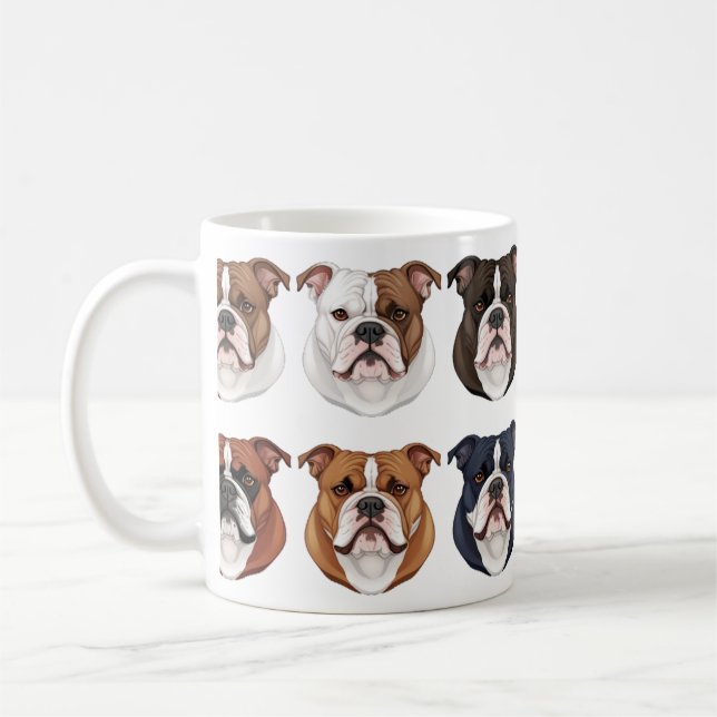 Caneca De Café Padrões de buldogue americanos (Esquerda)