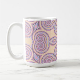 Caneca De Café Padrões de caleidoscópio Pastel Rosa e Roxo