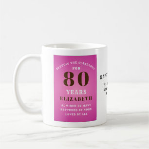 Caneca De Café Padrões de Configuração de Aniversário do 80 adici