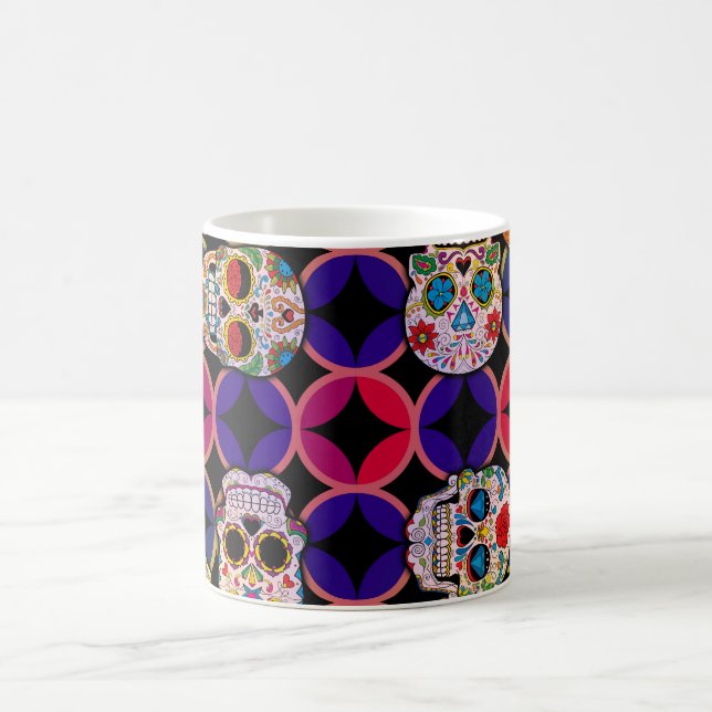 Caneca De Café Padrões de crânios de açúcar (Centro)