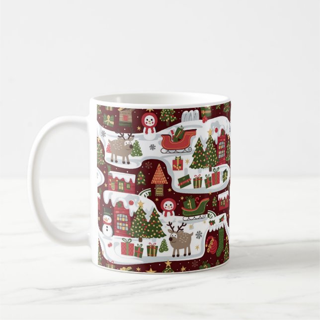 Caneca De Café Padrões de Design de Natal (Esquerda)
