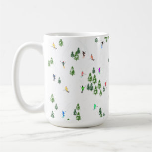 Caneca De Café Padrões de esqui de esqui alpino no inverno