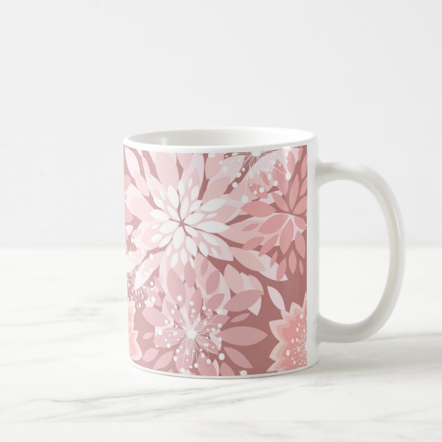 Caneca De Café padrões de flora rosa-primavera (Direita)
