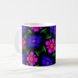 Caneca De Café Padrões de flores rosa adoráveis