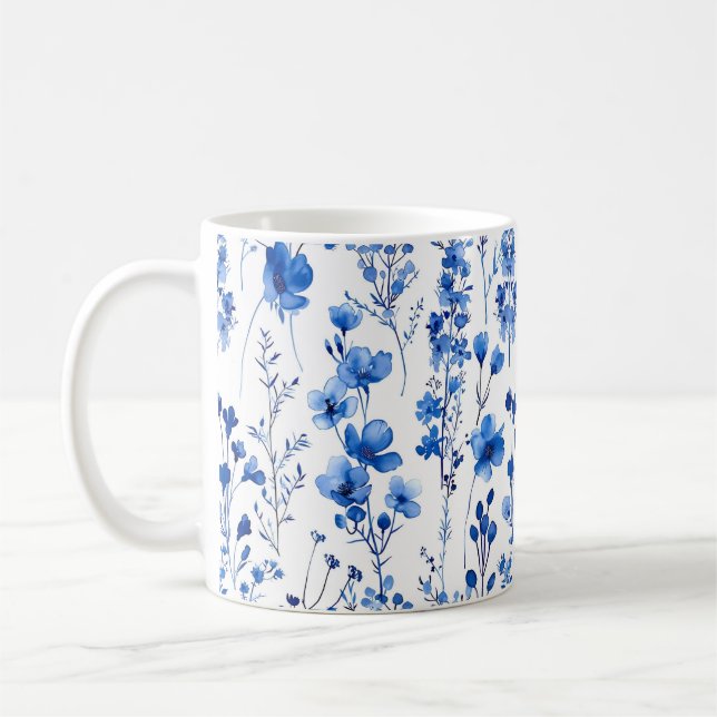 Caneca De Café Padrões de flores silvestres-98186 (Esquerda)