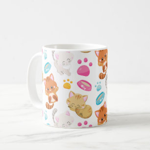 Caneca De Café Padrões De Gatos, Gatos Cutes, Gatinhos, Gatinhos,