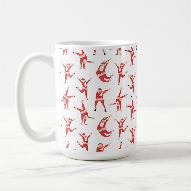 Caneca De Café Padrões de Natal Divertidos para Papais noeis Dabb (Esquerda)